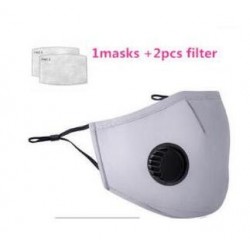 Skyddande ansikts-/munmask - PM25 aktivt kolfilter - luftventil - återanvändbar