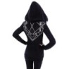 Halloween svart hoodie - med dragkedja - vitt tryck i Gothic stil