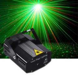 Mini laser scenljus - projektor - röststyrning - självgående stroboskop