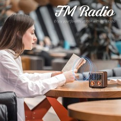 Retro trähögtalare - digital FM-radio - Bluetooth