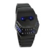 Fashionable black stainless steel watch - snake head - blue LEDWatches