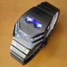 Fashionable black stainless steel watch - snake head - blue LEDWatches