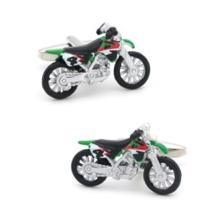 Moderna manschettknappar - grön motorcykel