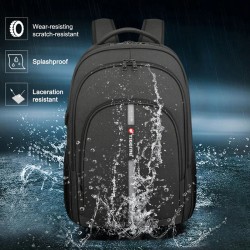 Vattentät ryggsäck - 15,6 tums laptopväska - stöldskydd - USB-port - stor kapacitet