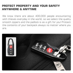 Vattentät ryggsäck - 15,6 tums laptopväska - stöldskydd - USB-port - stor kapacitet