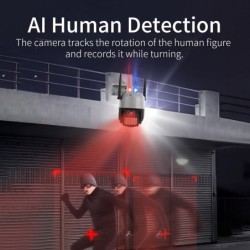 Säkerhetsövervakningskamera - mänsklig upptäckt - automatisk spårning - HD nattseende - vattentät - 1080P - 2MP - PTZ - WiFi