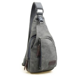 Herrryggsäck i canvas - axel-/crossbodyväska