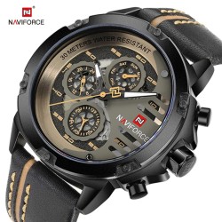 Naviforce - sport Quartz klocka - vattentät - läderband