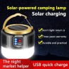 Camping / tältlampa - bärbar - solenergi - LED - superljus utomhuslampa - med fjärrkontroll - vattentät