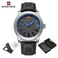 NAVIFORCE - military sports watch - Quartz - waterproof - leather strap - blackWatches