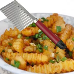 Potatisskärare - pommes frites - böjda chips - rostfri kniv