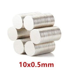 N35 - neodymium magnet - strong disc - 10 mm * 0.5 mm - 100 piecesN35