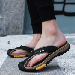 Classic men's sandals - flip flops - genuine cow leatherSandals