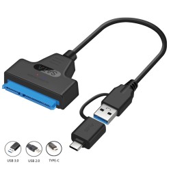 SATA till USB 3.0 / 2.0 / typ-C - kabel - adapter - 2,5 tum extern SSD HDD