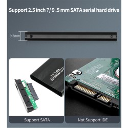 TISHRIC - SSD / HDD-fodral - externt hölje - 2,5 tum SATA till USB 3.0 / USB 2.0
