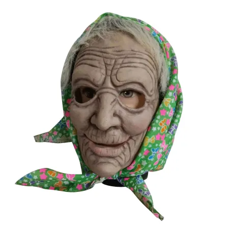 Halloween helmask - läskig mormor med huva