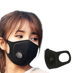 Svamp mun / ansiktsmask - med luftventil - anti-damm / anti-föroreningar