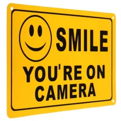 Vinyl varningsdekal - Smile You're On Camera