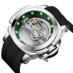 SWISH - lyxig automatisk klocka - tourbillon - skelettdesign - självlysande