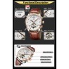 KINYUED - mechanical tourbillon watch - skeleton design - leather strapWatches