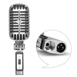 Vintage style microphone - dynamic vocal - with standMicrophones