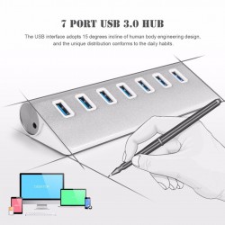 Aluminium splitter - USB 3.0 - 7 portar USB - HUB