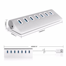 Aluminium splitter - USB 3.0 - 7 portar USB - HUB