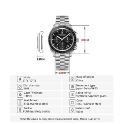 PAGANI DESIGN - stainless steel Quartz watch - waterproof - blackWatches