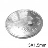 N52 - neodymmagnet - stark skiva - 3 * 1,5 mm - 20 stycken