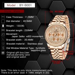 BENYAR - elegant Quartz watch - chronograph - waterproof - stainless steel - gold / blackWatches