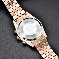 BENYAR - elegant Quartz klocka - kronograf - vattentät - rostfritt stål - guld / svart