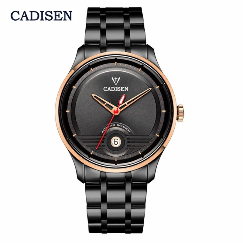 CADISEN - mechanical automatic watch - waterproof - stainless steel - blackWatches