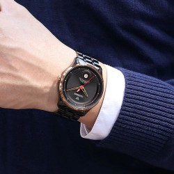 CADISEN - mechanical automatic watch - waterproof - stainless steel - blackWatches