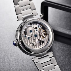 BENYAR - automatisk mekanisk klocka - ihålig design - rostfritt stål - vit