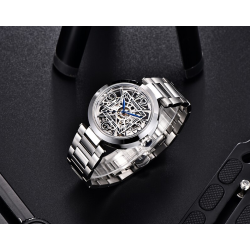 BENYAR - automatic mechanical watch - hollow-out design - stainless steel - whiteWatches