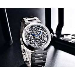 BENYAR - automatic mechanical watch - hollow-out design - stainless steel - blackWatches