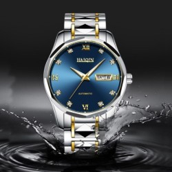 HAIQIN - mechanical automatic watch - stainless steel - gold / blueWatches