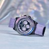 PAGANI DESIGN - mekanisk sportklocka - kronograf - regnbågsram - läderband - lila