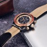 PAGANI DESIGN - mechanical sports watch - chronograph - rainbow bezel - leather strap - goldWatches