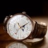 LOBINNI - luxury Quartz watch - moon phase - waterproof - leather strap - white / brownWatches