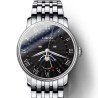 LOBINNI - luxury Quartz watch - moon phase - waterproof - stainless steel - silver / blackWatches