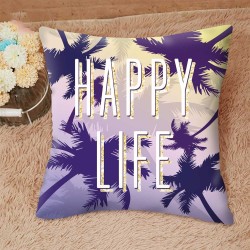Dekorativt kuddfodral - Happy Life - 45 cm * 45 cm