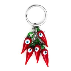 Lucky eye - red chilli - keychainKeyrings