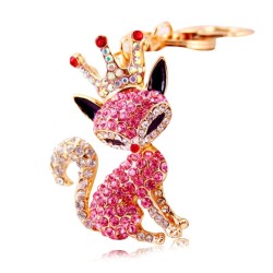 Crystal fox with crown - keychainKeyrings