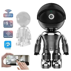 WiFi säkerhetskamera - tvåvägsljud - 1080P - 4MP - PTZ Wifi - IP - svart robot