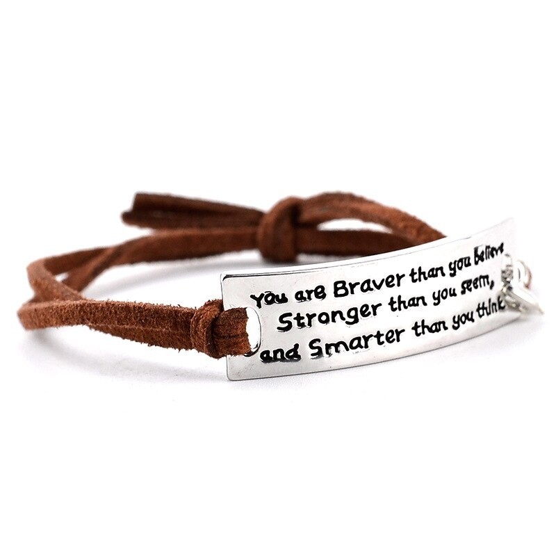 Läderarmband - inspirerande budskap - unisex