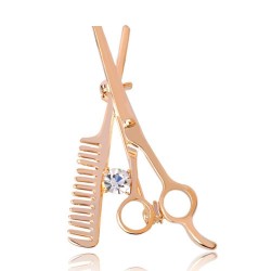 Hair comb / scissors - broochBrooches