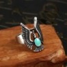 Retro ring - eagle with blue stone