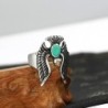 Retro ring - eagle with blue stone