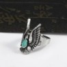 Retro ring - eagle with blue stoneRings